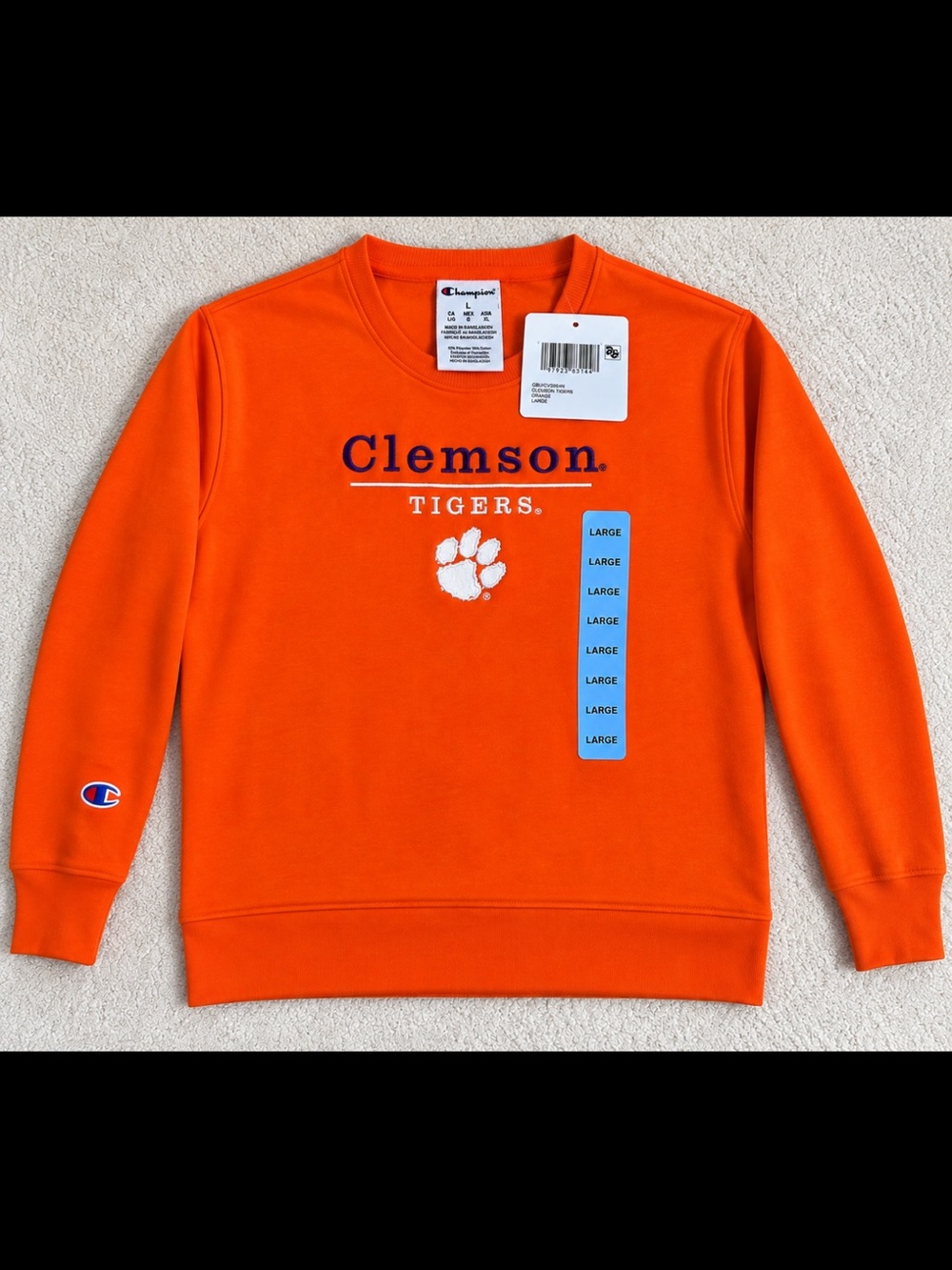 Champion Orange Clemson Tigers Crewneck Sweatshirt